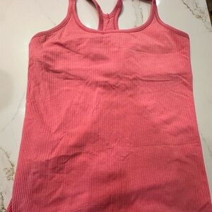 lululemon ribbed coral race back w built in bra